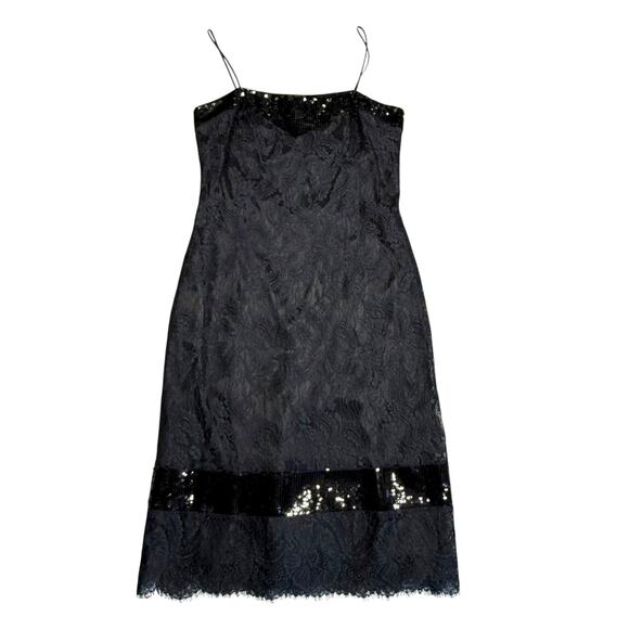 Vintage black sequin lace dress XS - Picture 12 of 16